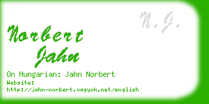 norbert jahn business card